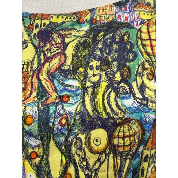 Weston blue/tan top, medium, whimsical, artisan, eclectic, colorful, maximalist - Picture 4 of 7